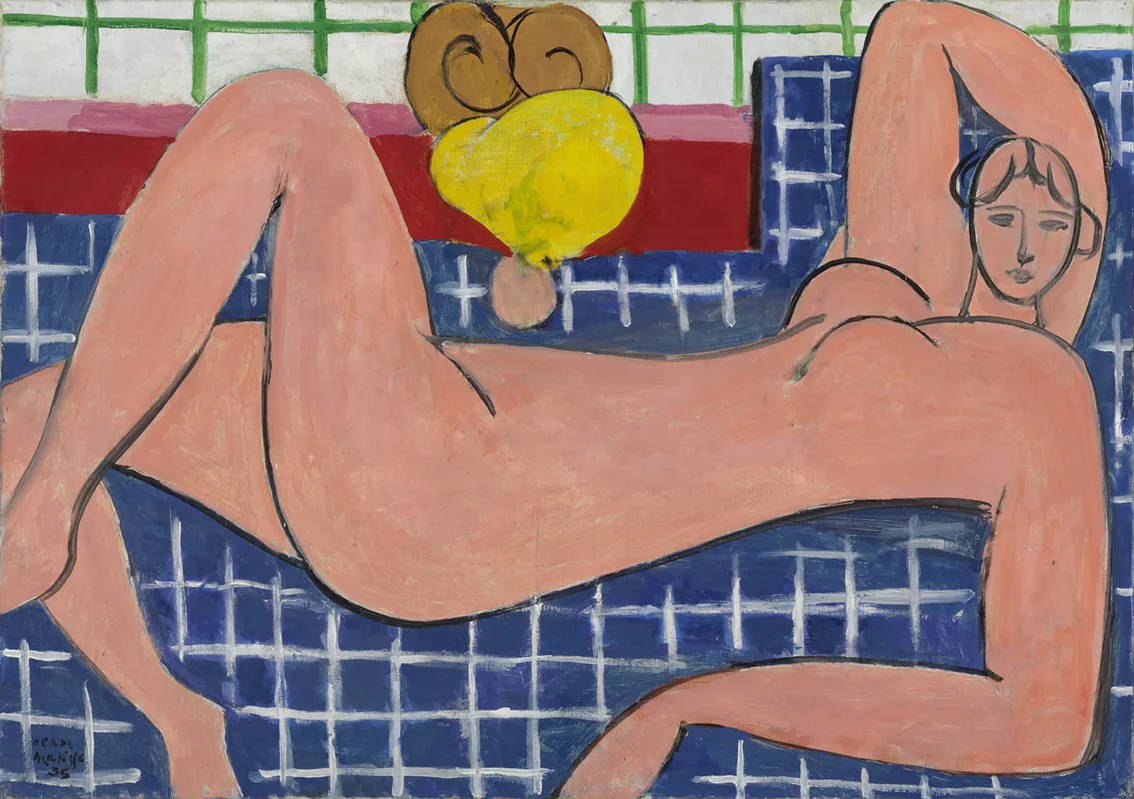 Henri Matisse, Grand nu couché (Nu rose), 1935, Öl auf Leinwand, 66,4 x 93,3 cm, The Baltimore Museum of Art: The Cone Collection, gegründet von Dr. Claribel Cone und Miss Etta Cone, Baltimore, Maryland, 1950 © Succession H. Matisse / 2024, ProLitteris, Zurich. Foto: © The Baltimore Museum of Art: The Cone Collection / Mitro Hood